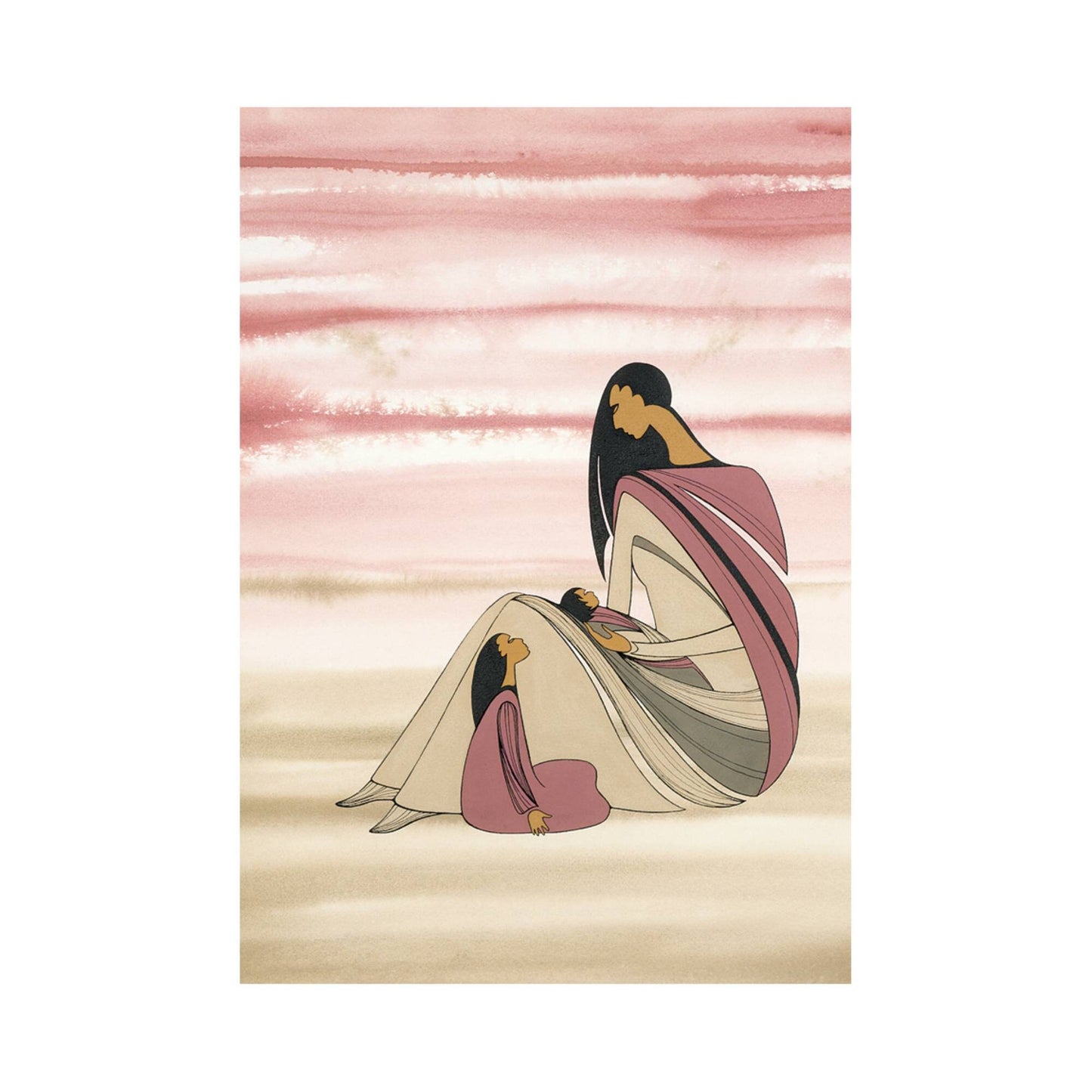 A Mother’s Love by Maxine Noel, Indigenous Art Print, First Nations, Native Americans, Framed Art