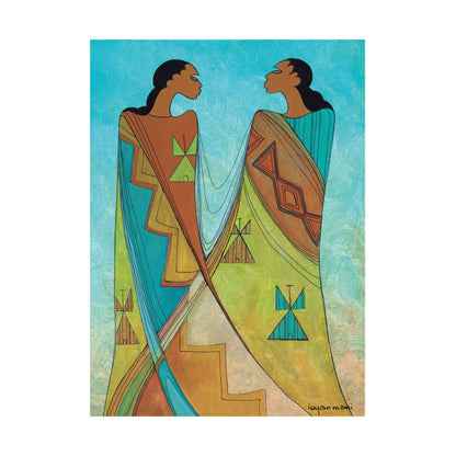 Friends by Maxine Noel, Indigenous Art Print, First Nations, Native Americans, Framed Art Card