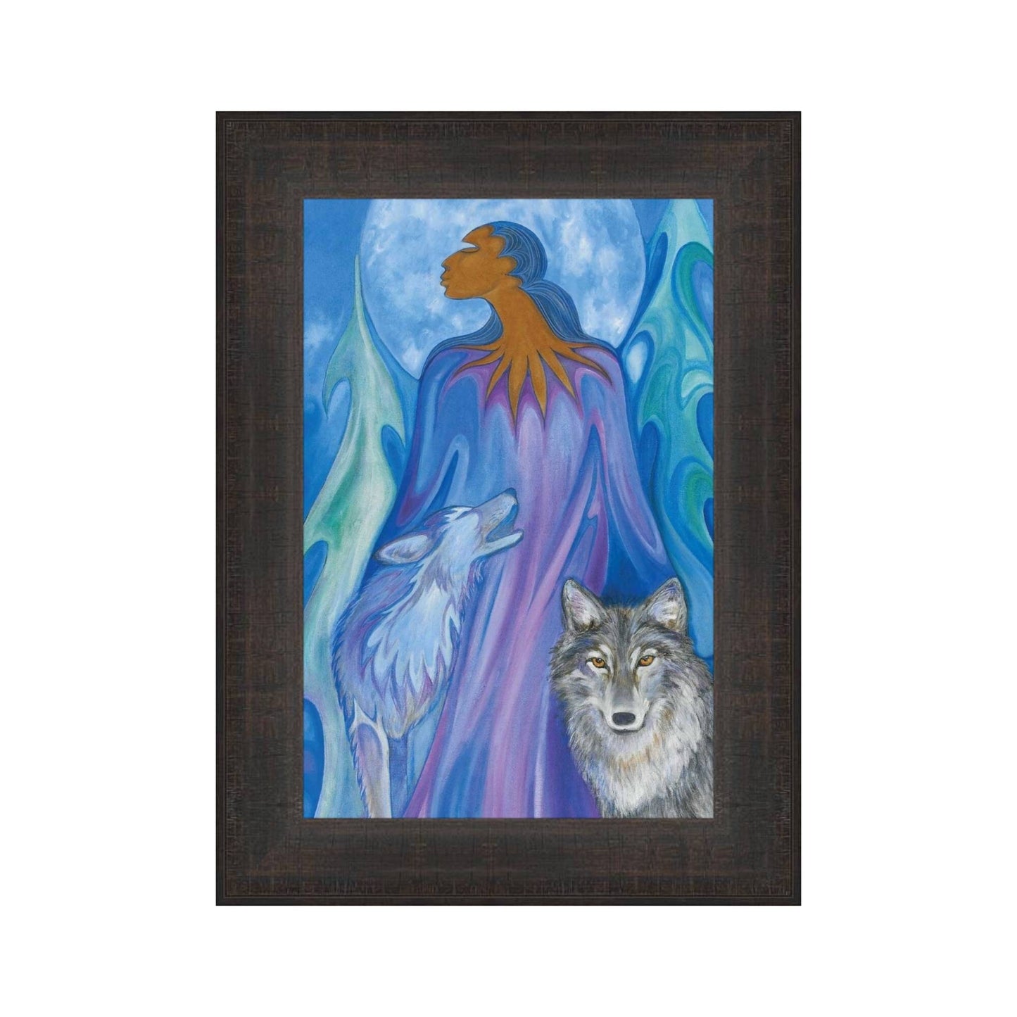 Wolf Guardian by Maxine Noel, Indigenous Art Card, First Nations, Native Americans, Framed Art