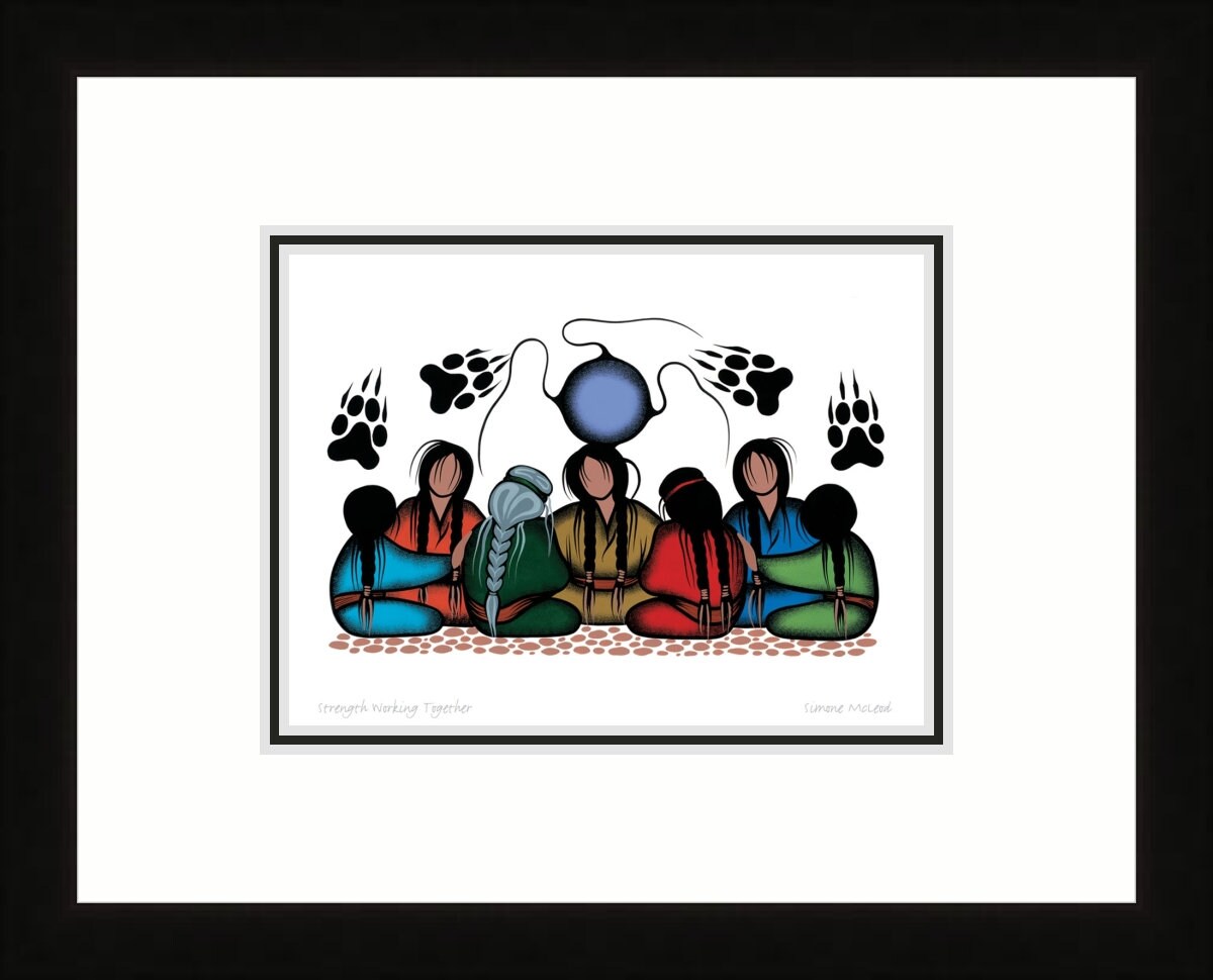 Strength Working Together By Simone Mcleod , Indigenous Art Print, First Nations, Native American Indian Decor