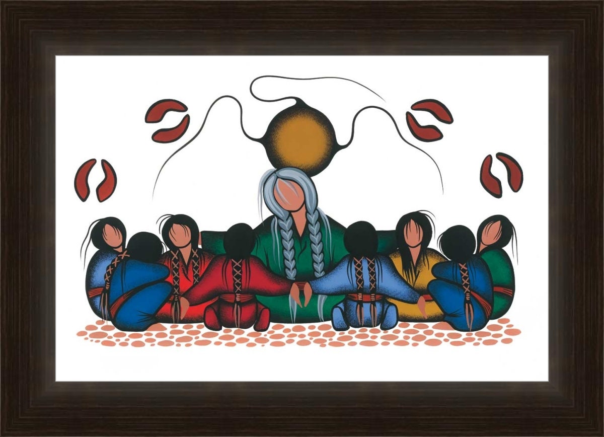 Sharing Dreams By Simone Mcleod , Indigenous Art Print, First Nations, Native American Indian Decor