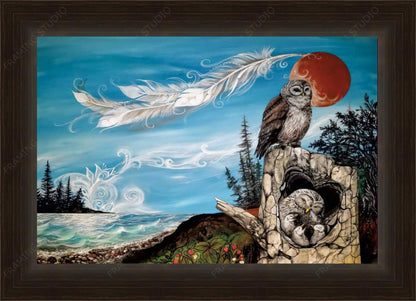 Owl Family by Karen Erickson, Indigenous Art Print, First Nations, Native American Indian Decor