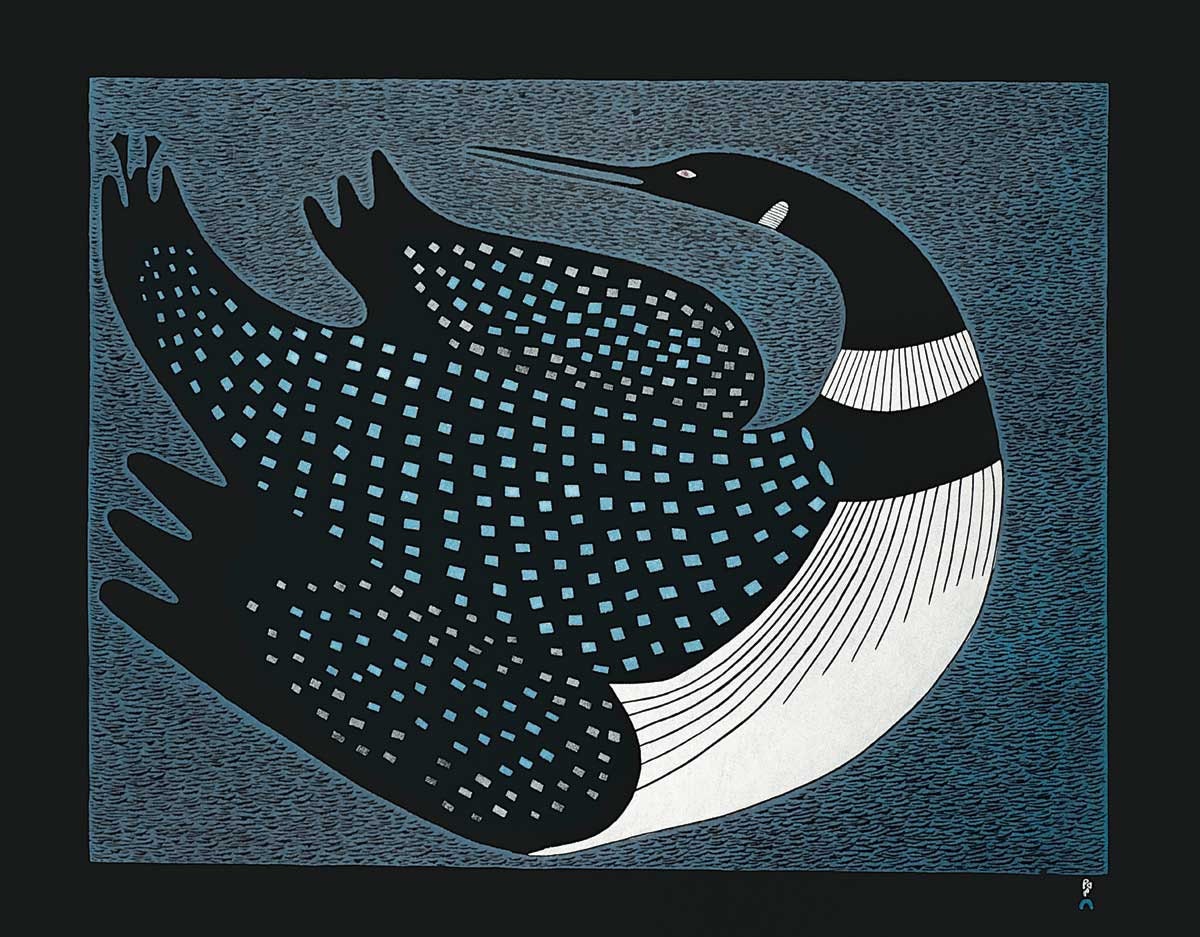 Moondance, 2011 by Ningiukulu Teevee, Indigenous Inuit Art Card, Aboriginal Decor, Framed Art Card