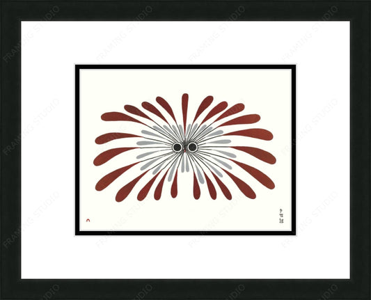 Burst Of Plumage by Padloo Samayualie, Indigenous Art Card, Inuit Framed Art Card