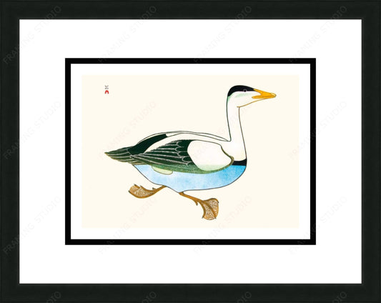 Amauliq At Sea, 1984 by Kananginak Pootoogook, Indigenous Art Card, Inuit Framed Art Card