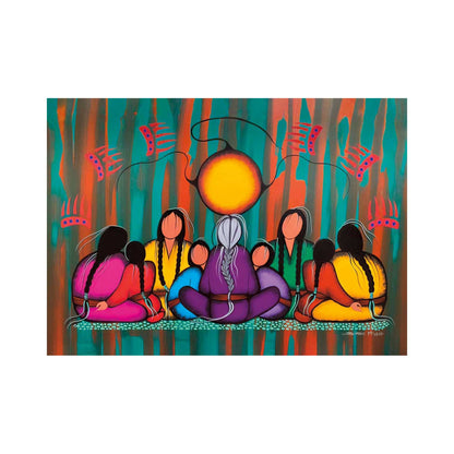 Family Love By Simone Mcleod , Indigenous Art Print, First Nations, Native American Indian Decor