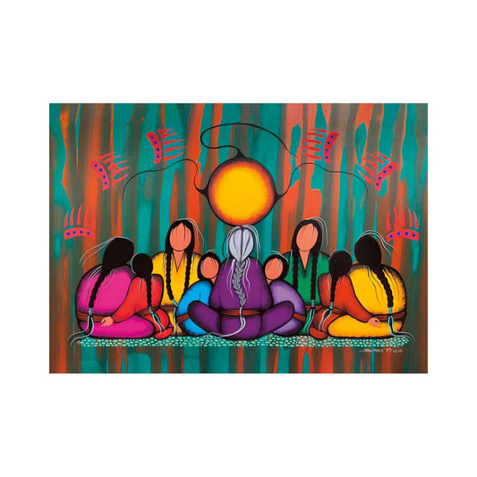 Family Love By Simone Mcleod , Indigenous Art Print, First Nations, Native American Indian Decor