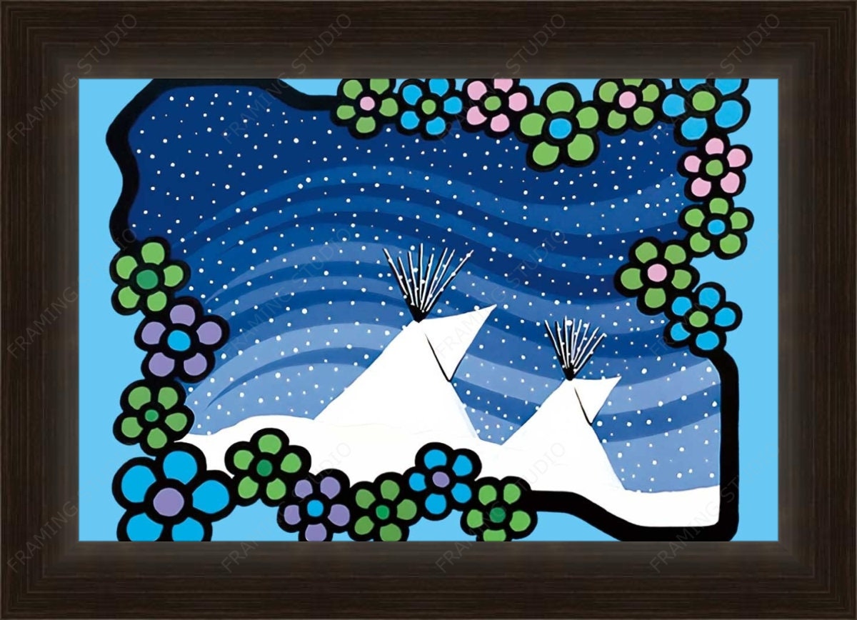 Winter Plains By Kevin Pee-Ace, Indigenous Art Print, First Nations, Native American Indian Decor