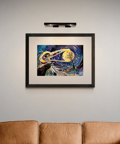 Raven Moon By Carla Joseph, Indigenous Art Print, First Nations, Native Americans, Cree, Métis, Framed Art