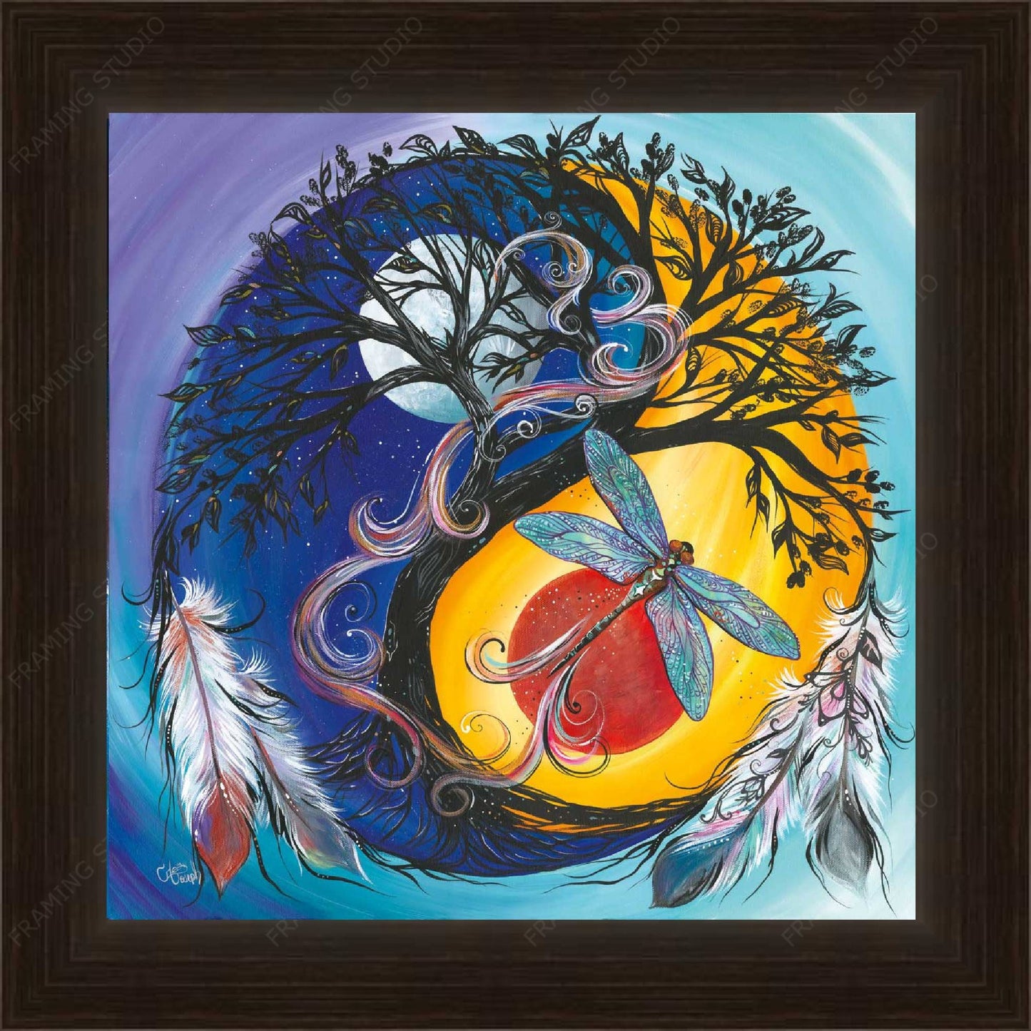 Ying-Yang Tree by Carla Joseph, Indigenous Art Print, First Nations, Cree Culture, Native American Indian Decor