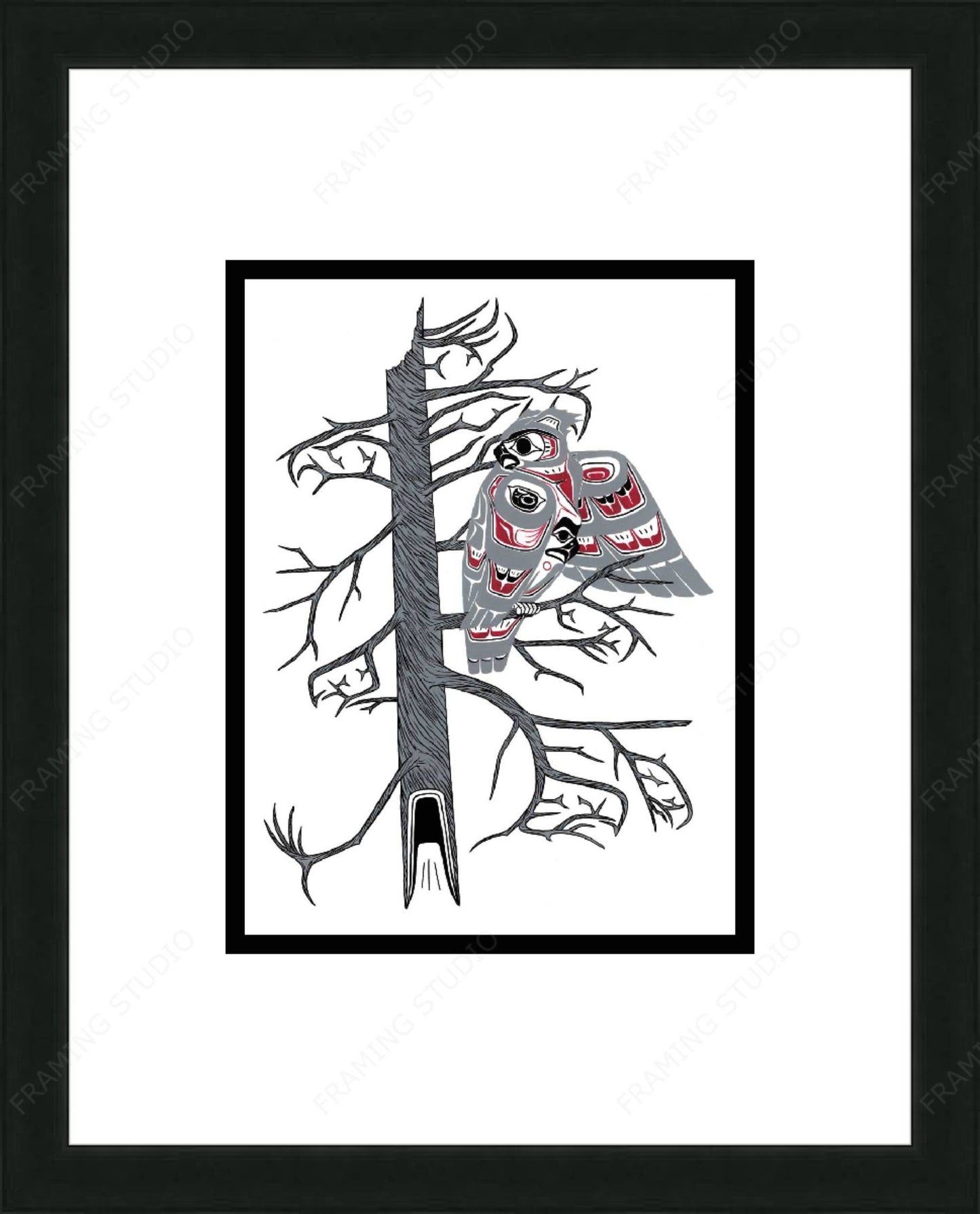 Owl Preening by Richard Shorty, Indigenous Art Print, First Nations, Native American Indian Decor