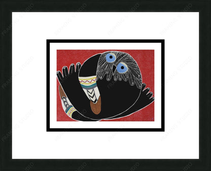 Stepping Out by Ningiukulu Teevee, Indigenous Inuit Art Card, Aboriginal Decor, Framed Art Card