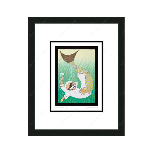 Sedna’s Wonder, 2009 by Ningiukulu Teevee,, Indigenous Art Card, Inuit Framed Art Card