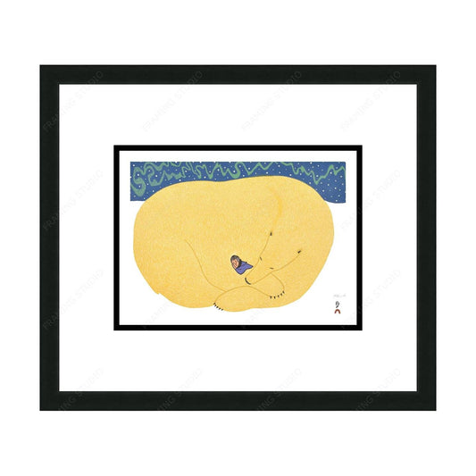 Tiguaq (Adopted), 2017 by Ningiukulu Teevee, Indigenous Inuit Art Card, Aboriginal Decor, Framed Art Card