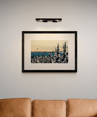 Winter Sunset By Mark Preston, Indigenous Art Print, First Nations, Native Americans, Tlingit, Yukon Territory, Framed Art