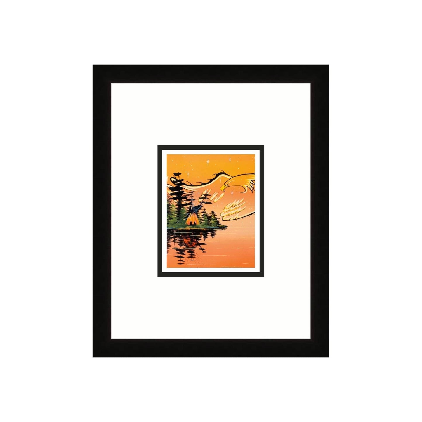 Eagle Protector By William Monague, Indigenous Art Print, First Nations, Ojibway, Native Americans Indian Decor, Framed Art