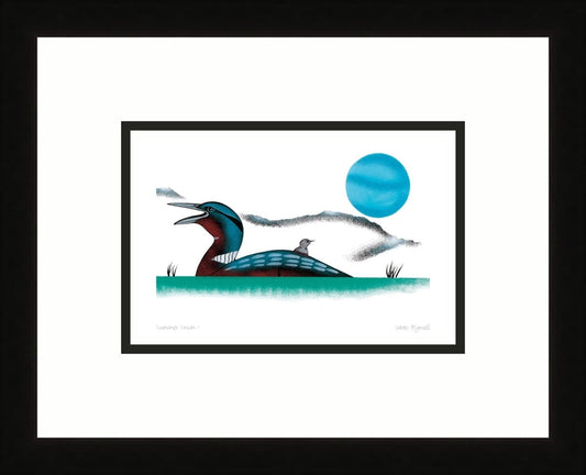 Summer Swim I by Isaac Bignell, Indigenous Art Card, Native Decor, Framed Art Card