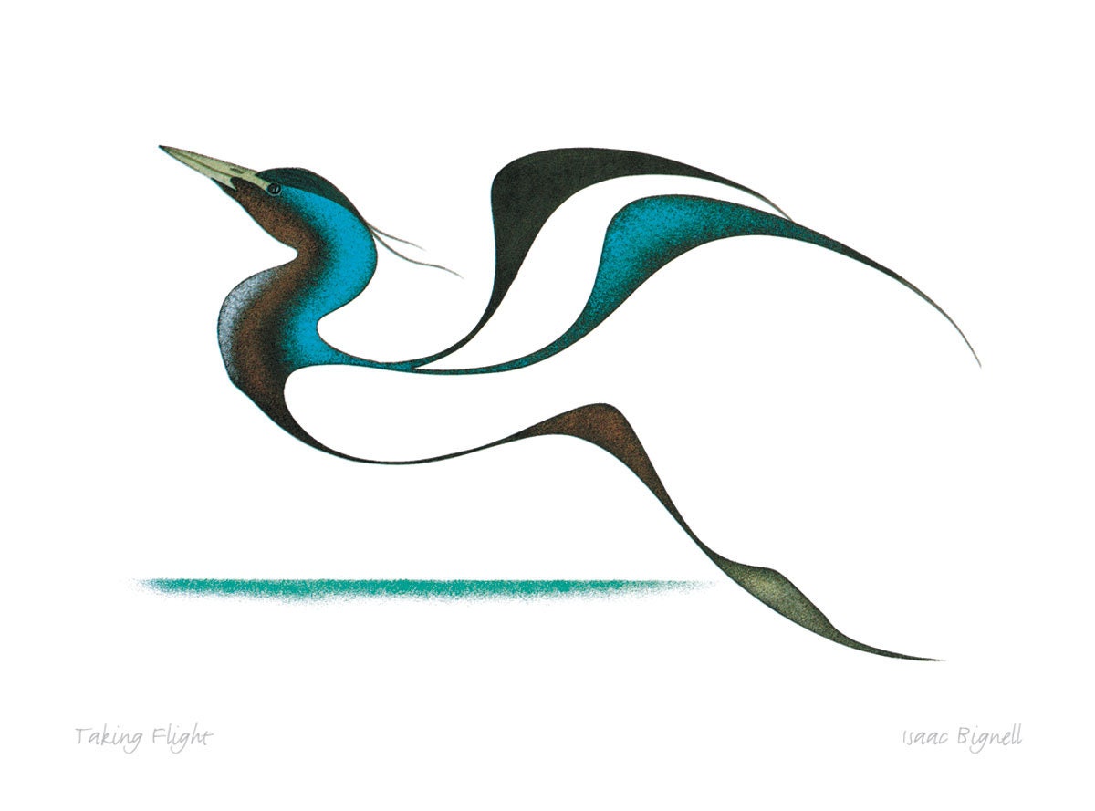 Taking Flight by Isaac Bignell, Indigenous Art Card, Native Decor, Framed Art Card