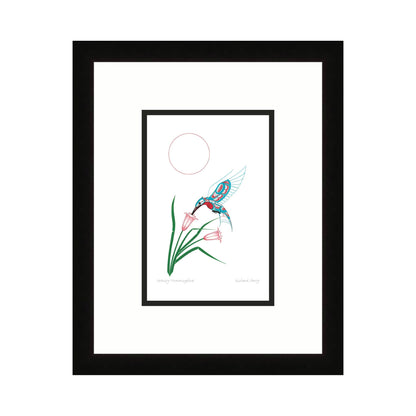 Serenity Hummingbird by Richard Shorty, Indigenous Art Card, Hummingbird Framed Art Card