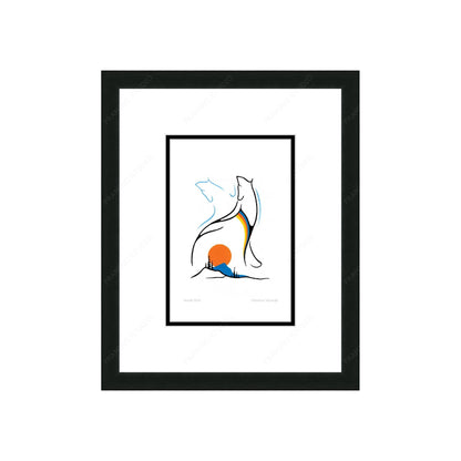 Sacred Bear by Clemance Wescoupe, Indigenous Inuit Art Card, Aboriginal Decor, Framed Art Card