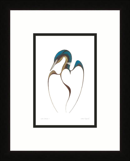 Loon Dance II by Isaac Bignell, Indigenous Art Card, Native Decor, Framed Art Card