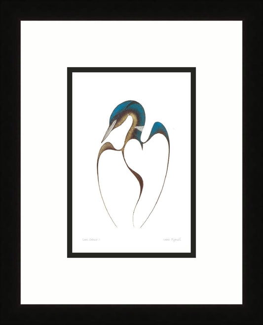 Loon Dance II by Isaac Bignell, Indigenous Art Card, Native Decor, Framed Art Card