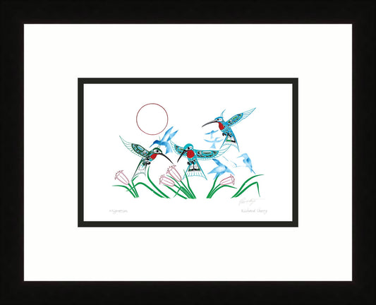 Migration by Richard Shorty, Indigenous Art Card, Hummingbird Framed Art Card