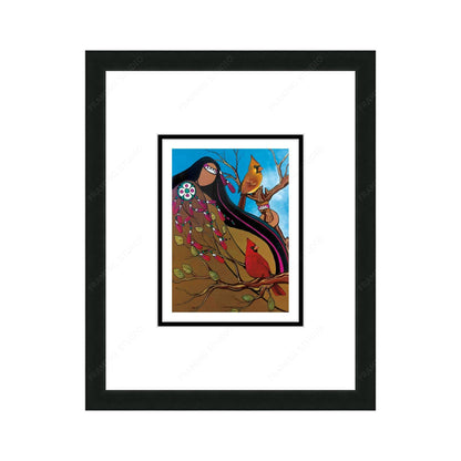 Two Messengers by Pam Cailloux, Indigenous Art Card, Framed Art Card, Métis Artist