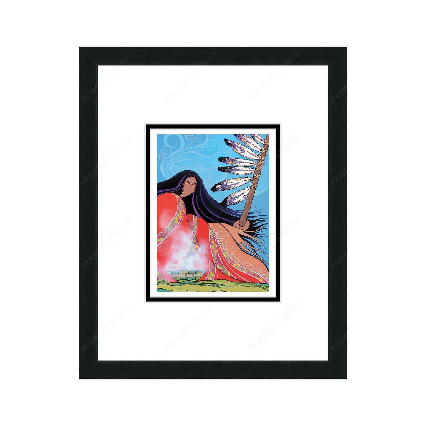 Prayers For The Missing by Pam Cailloux, Indigenous Art Card, Framed Art Card, Métis Artist