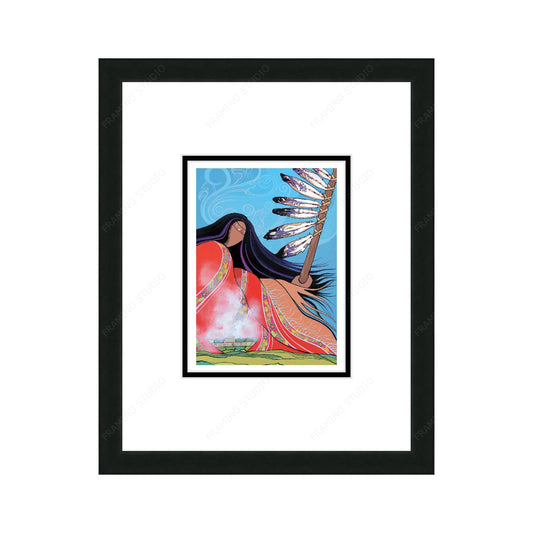 Prayers For The Missing by Pam Cailloux, Indigenous Art Card, Framed Art Card, Métis Artist