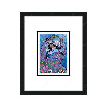 Dancing With Hummingbirds by Pam Cailloux, Indigenous Art Card, Framed Art Card, Métis Artist