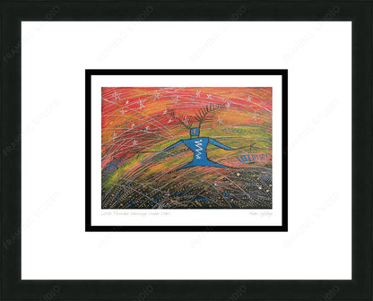 Little Thunder Dancing Under Stars by Alan Syliboy, Indigenous Art Card, Framed Art Card, Mi’kmaq Artist