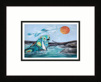 River Otter By Carla Joseph, Indigenous Art Print, First Nations, Native Americans, Cree, Métis, Framed Art