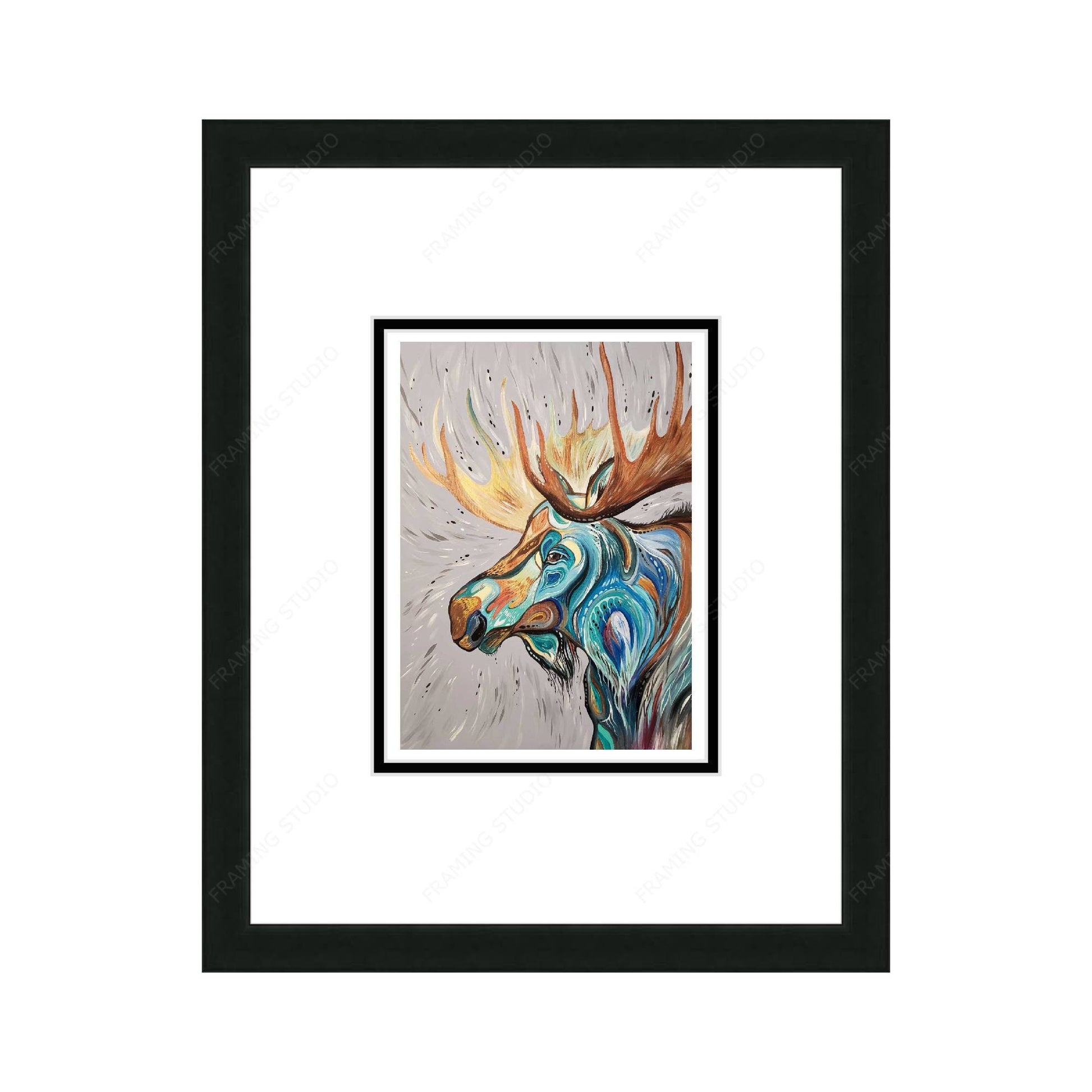 Cree Style Moose by Carla Joseph, Indigenous Art Print, First Nations, Cree Culture, Native American Indian Decor