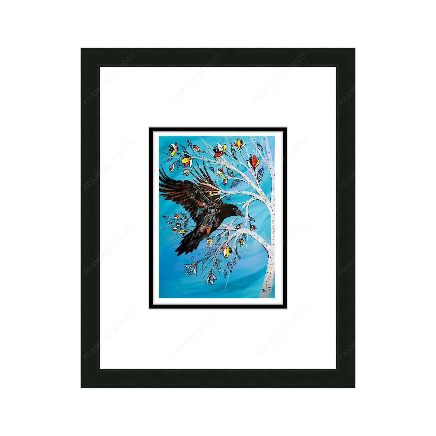 Raven Tree By Carla Joseph, Indigenous Art Print, First Nations, Native Americans, Cree, Framed Art