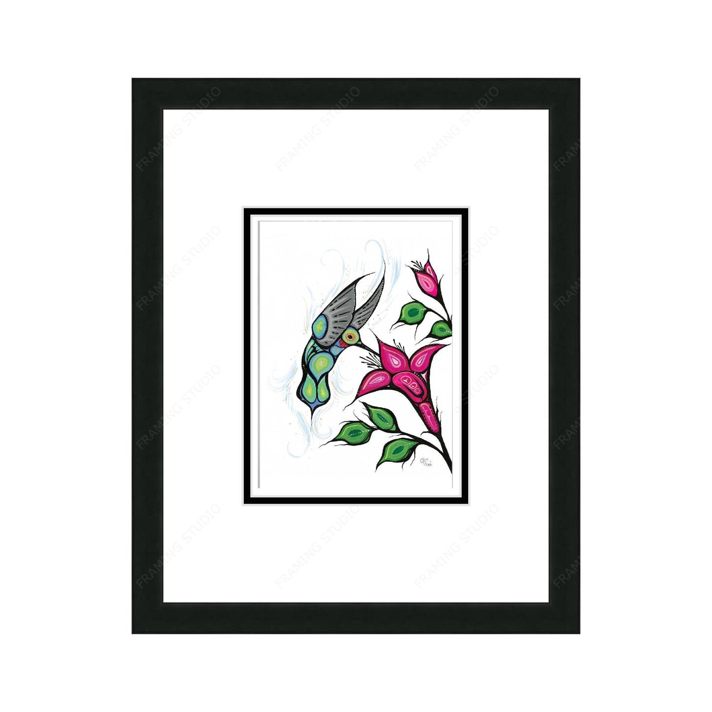 Flight of the Hummingbird By Carla Joseph, Indigenous Art Print, First Nations, Native Americans, Cree, Métis, Framed Art