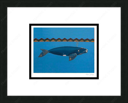 Right Whale by Alan Syliboy, Indigenous Art Card, Framed Art Card, Mi’kmaq Artist