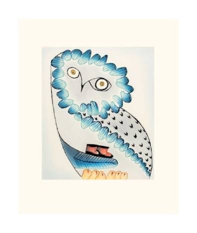 Owl’s Bequest by Ningiukulu Teevee, Inuit Art Card, Framed Art Card