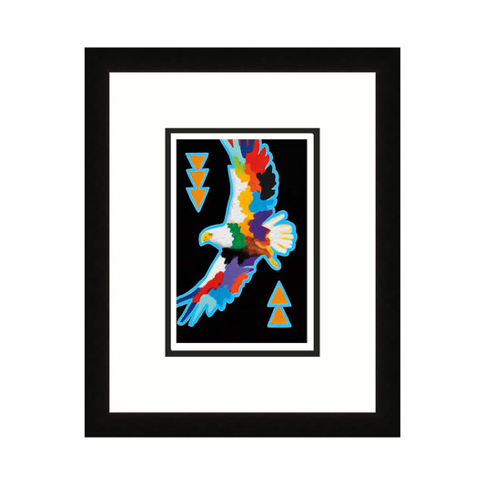 Soaring High by John Balloue, Indigenous Art Card, Framed Art Card, Eagle