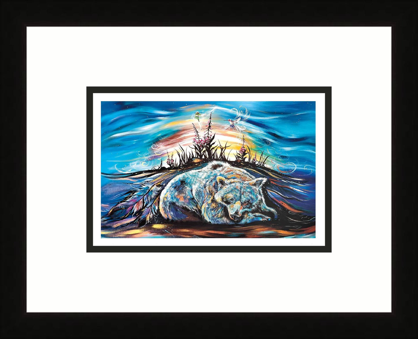 Sleepy Bear By Carla Joseph, Indigenous Art Print, First Nations, Native Americans, Cree, Métis, Framed Art