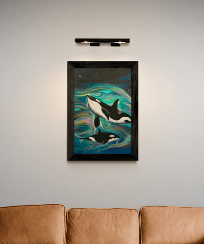 Killer Whales By Carla Joseph, Indigenous Art Print, First Nations, Native Americans, Cree, Framed Art