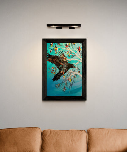 Raven Tree By Carla Joseph, Indigenous Art Print, First Nations, Native Americans, Cree, Framed Art