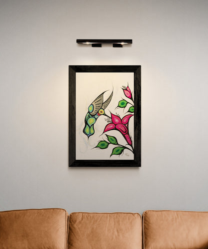 Flight of the Hummingbird By Carla Joseph, Indigenous Art Print, First Nations, Native Americans, Cree, Métis, Framed Art