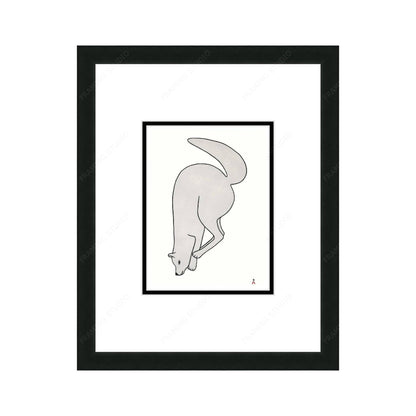 Leaping Fox, 2019 by Pauojoungi Saggiak, Indigenous Art Card, Inuit Framed Art Card