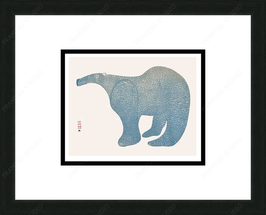 Large Bear, 1961 by Lucy Qinnuayuak, Inuit Art Card, Framed Art Card