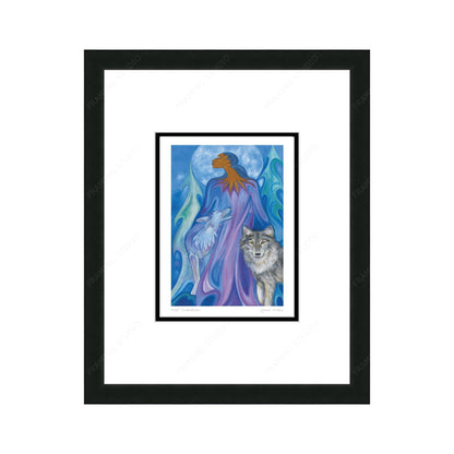 Wolf Guardian by Maxine Noel, Indigenous Art Card, First Nations, Native Americans, Framed Art