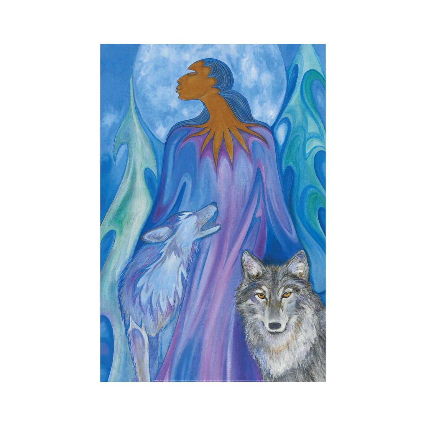 Wolf Guardian by Maxine Noel, Indigenous Art Card, First Nations, Native Americans, Framed Art