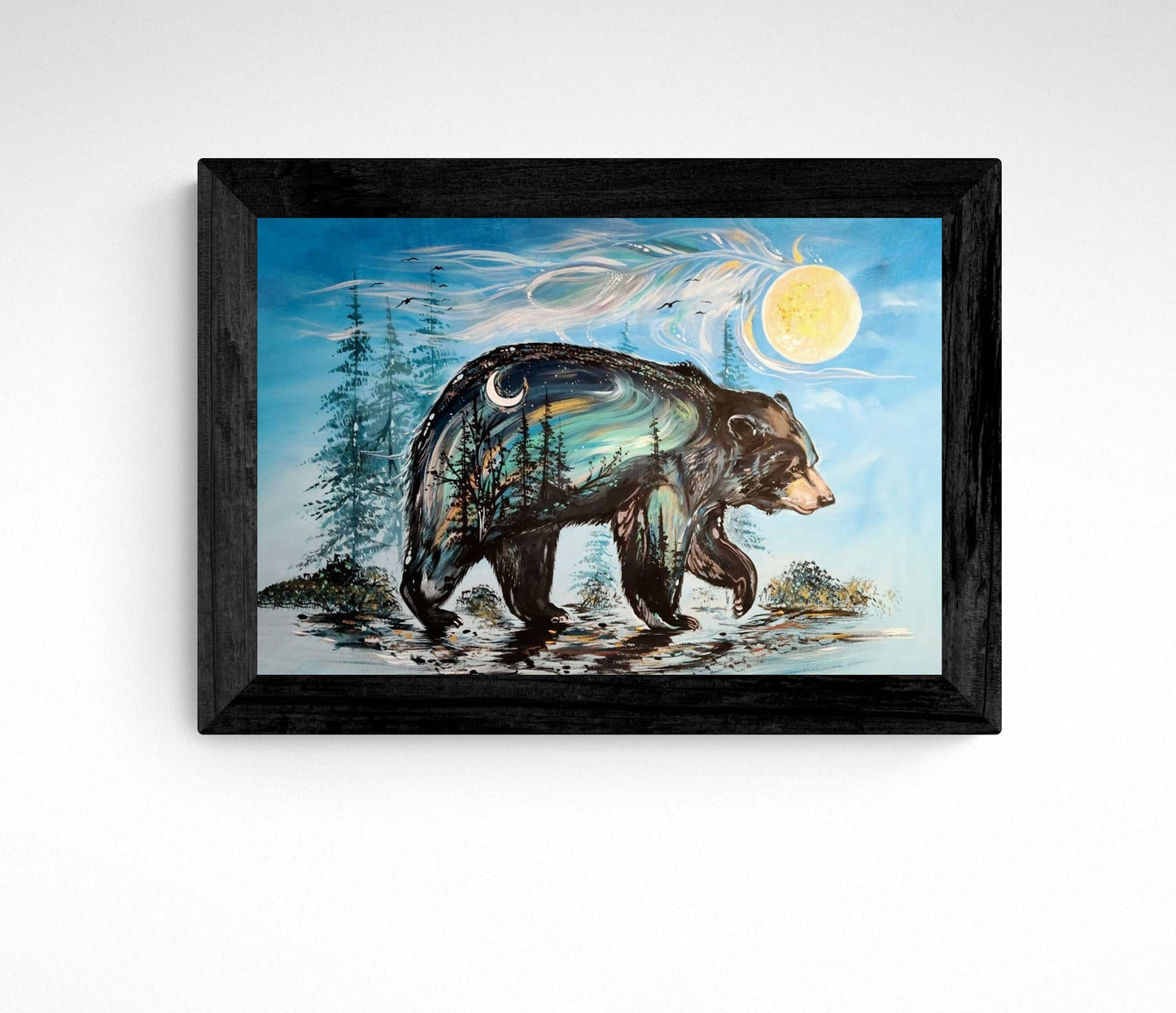 A Bear’s Journey By Carla Joseph, Indigenous Art Print, First Nations, Native Americans, Cree, Métis, Framed Art