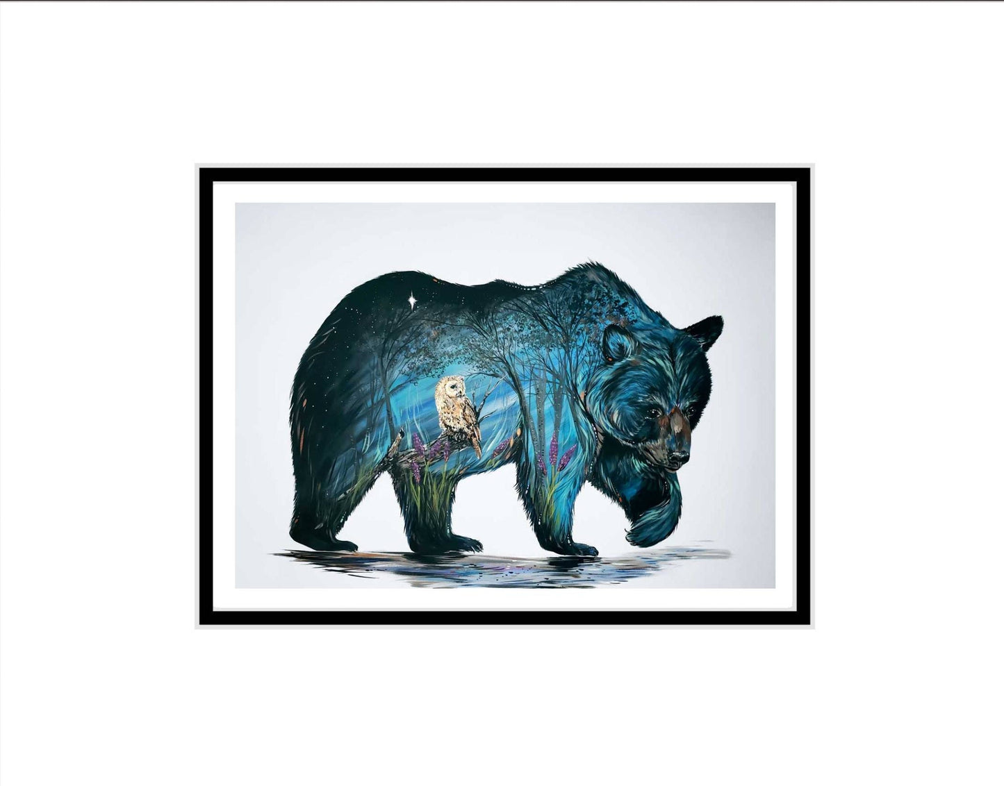 Wise Bear By Carla Joseph, Indigenous Art Print, First Nations, Native Americans, Cree, Métis, Framed Art