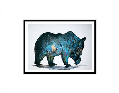 Wise Bear By Carla Joseph, Indigenous Art Print, First Nations, Native Americans, Cree, Métis, Framed Art